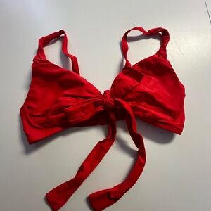 Red Bikini Top with Tie Front